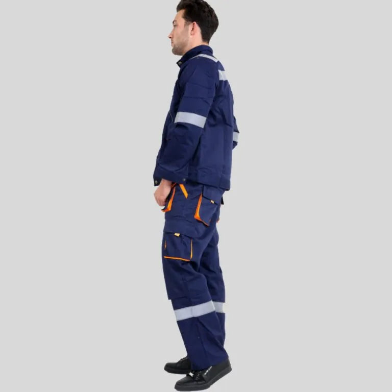 Industrial Easy Wear Uniform Shirt Trouser European Standard Navy Blue Durable Poly Cotton Blend 240 GSM in Pakistan