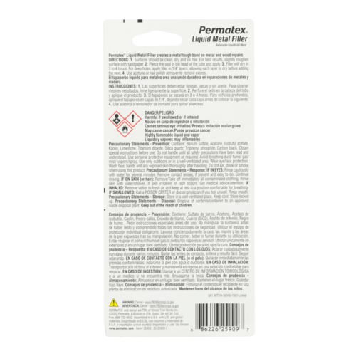 Permatex Liquid Metal Filler 3.5 fl. OZ. Repairs Cracks Porosity Leaks in Pakistan