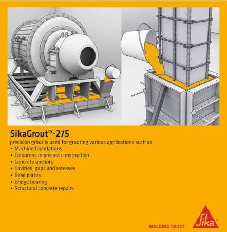 SikaGrout 275 Cementitious High Strength Non Shrink Precision Grout 25 Kg Easy Mix in Pakistan