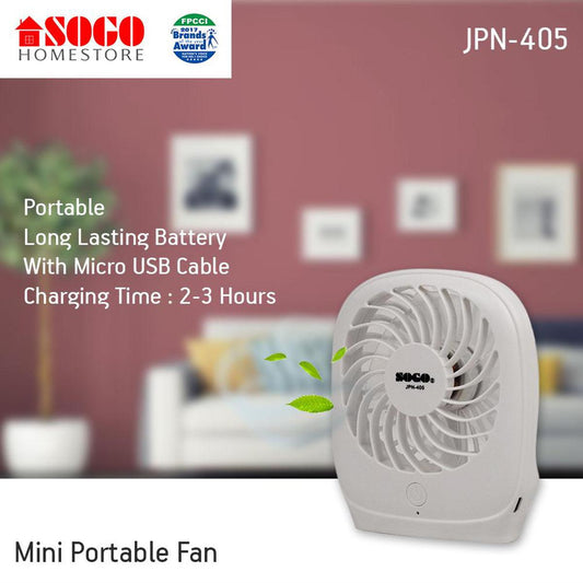 Sogo Rechargeable Table Fan JPN 405 Easy to Carry in Pakistan