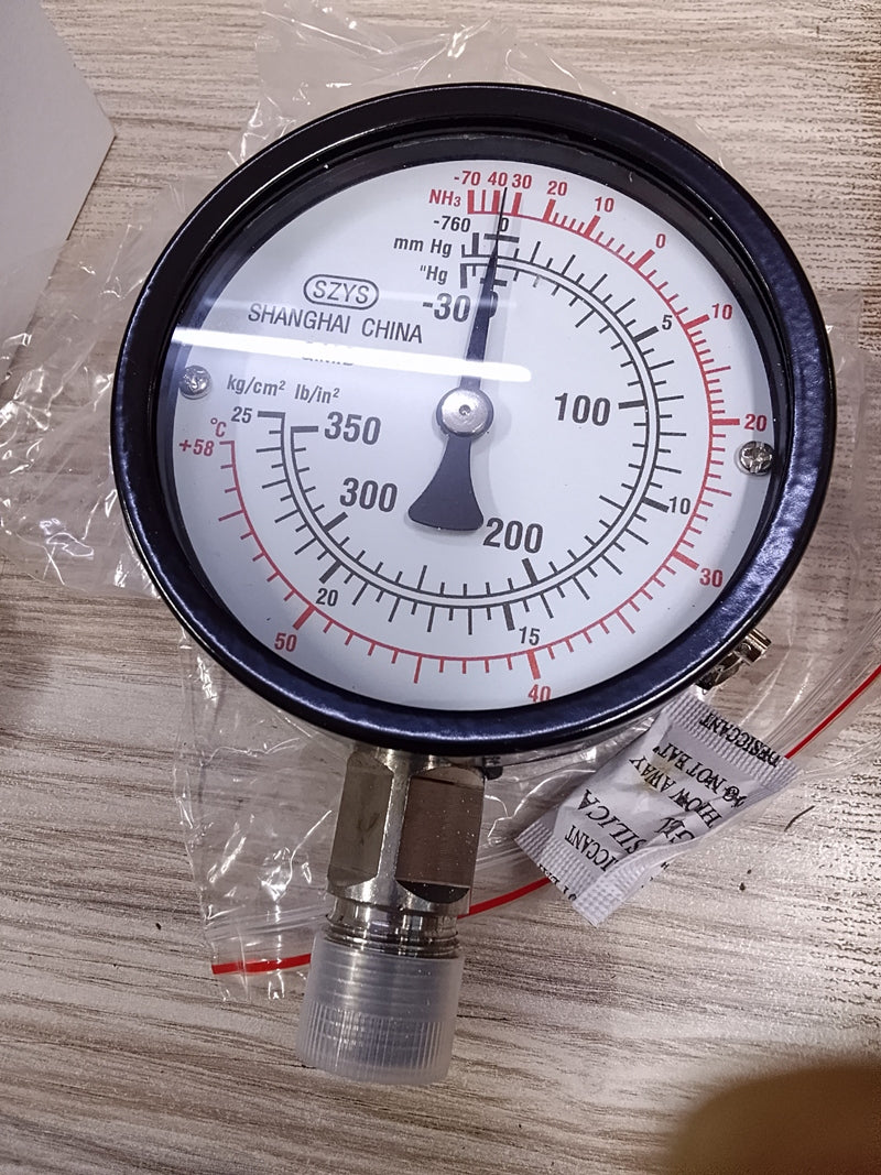 Ammonia Pressure Gauge 2 Pcs Set Vacuum to 150 psi 350 psi 4 Inch Dial in Pakistan