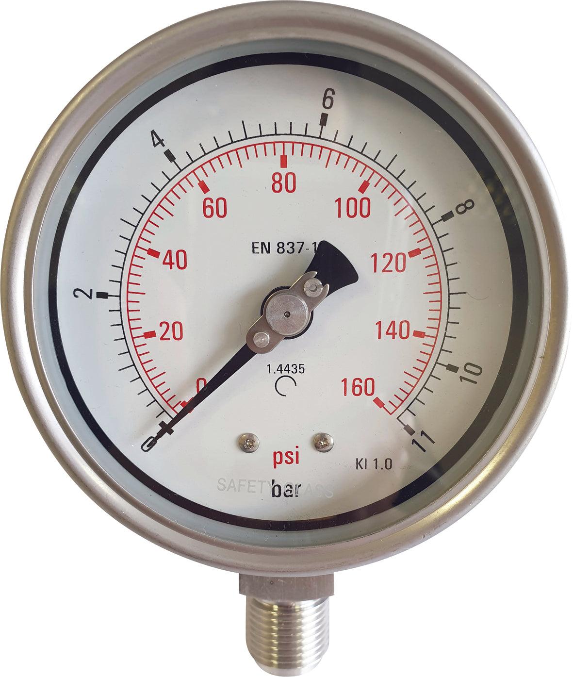 Pressure Gauge 400 Bar SS Body Four Inch Dial in Pakistan - Pakistan Power Tool
