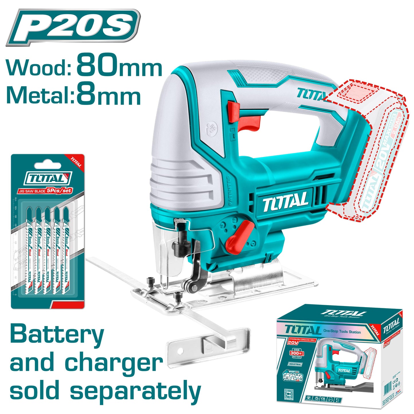 Total Lithium Ion Jig Saw 20V 2400 rpm Heavy Duty Industrial in Pakistan