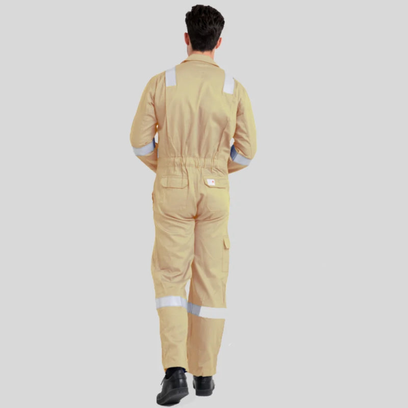 Fire Retardant Industrial Uniform Cotton Coverall Beige 100 Percent Cotton Maximum Visibility Safety in Pakistan