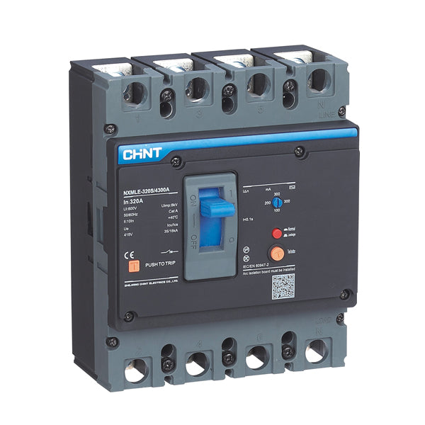 CHINT NXMLE Series Residual Current Circuit Breaker 3 Pole Heavy Duty Short circuit Under Voltage in Pakistan