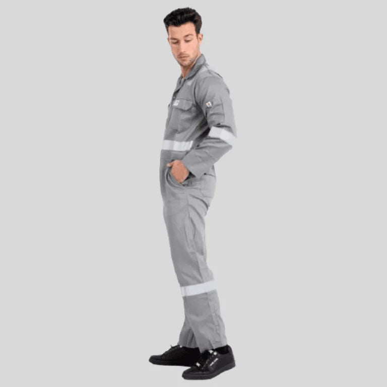 Fire Retardant Industrial Uniform Cotton Coverall Gray 100 Percent Cotton Maximum Visibility Safety in Pakistan