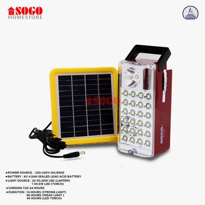 Sogo Rechargeable Emergency Led Lantern Light With Solar Panel Set JPN 301 in Pakistan - Pakistan Power Tool