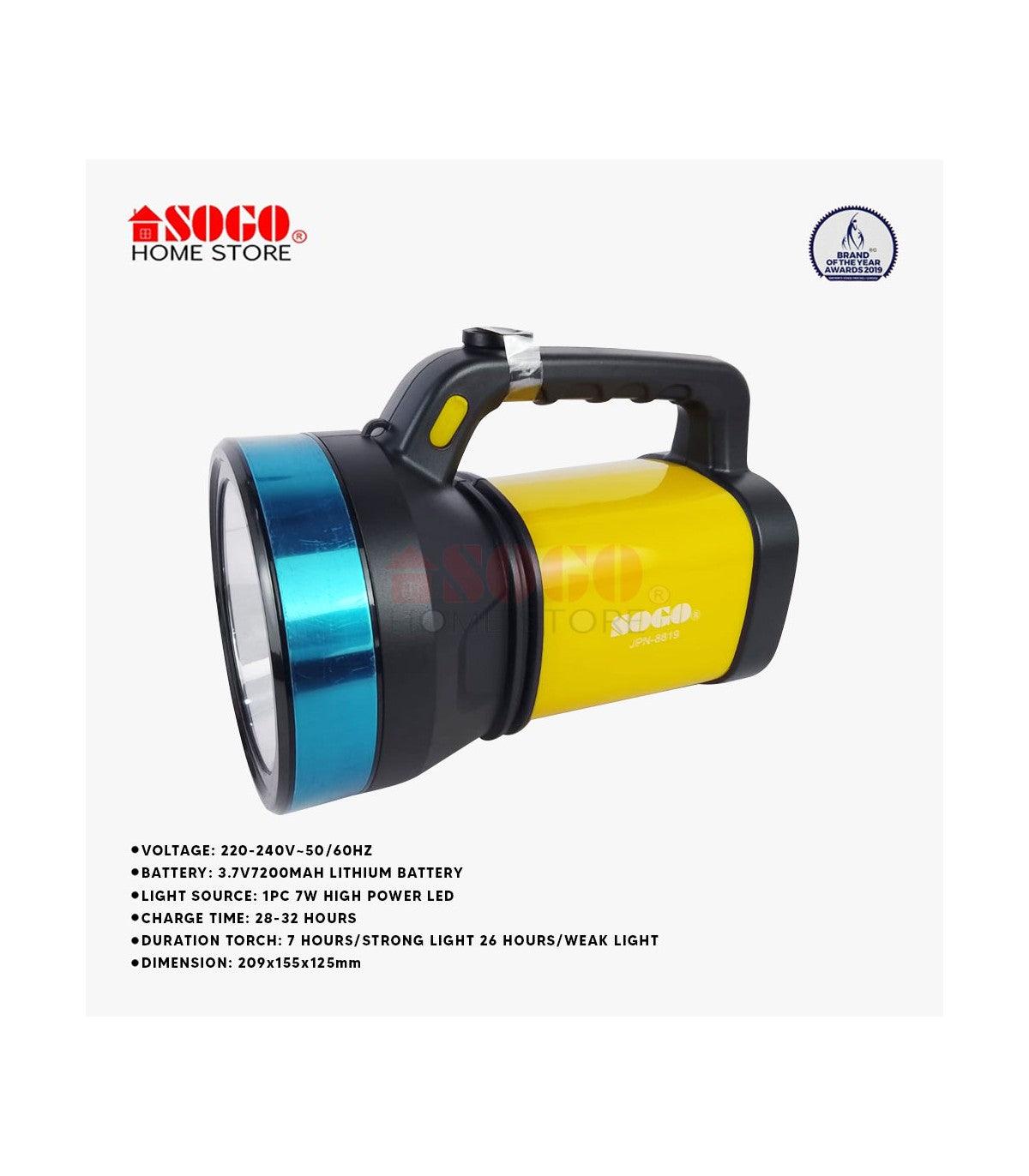 Sogo Rechargeable Torch Light Sogo JPN 8819 in Pakistan - Pakistan Power Tool