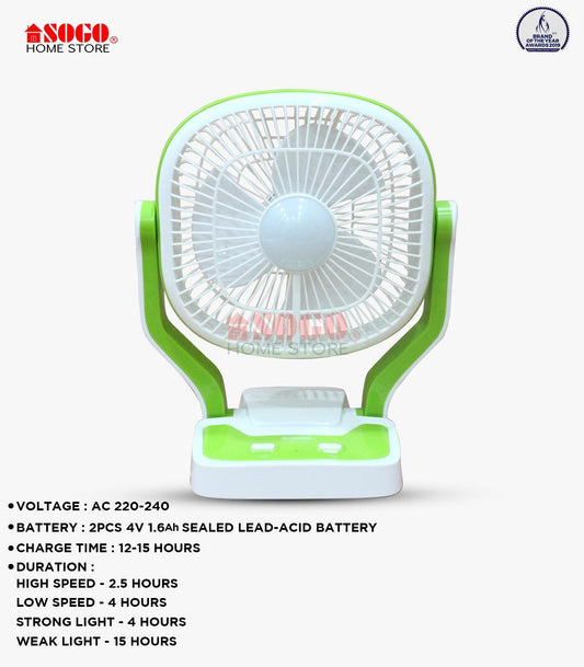 Sogo Rechargeable Mini Table Fan JPN 403 in Pakistan - Pakistan Power Tool