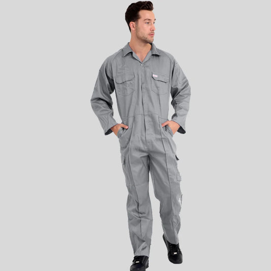 Economical Low Price Industrial Coverall Uniform Without Tape Gray 100 Percent Cotton 200 GSM in Pakistan