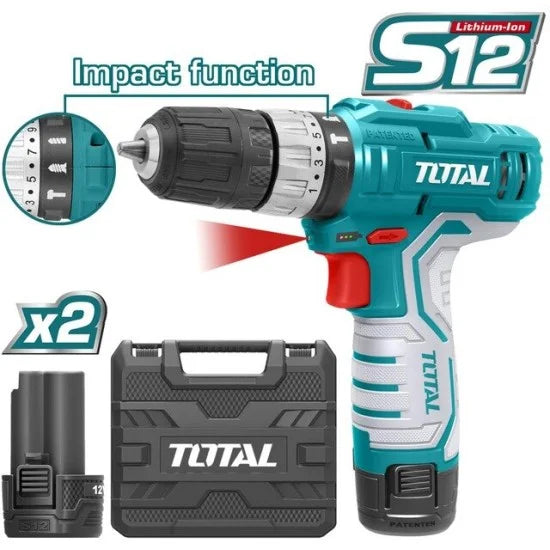 Total Lithium Ion Cordless Drill 12V 10mm Heavy Duty 2 Speed Gear in Pakistan