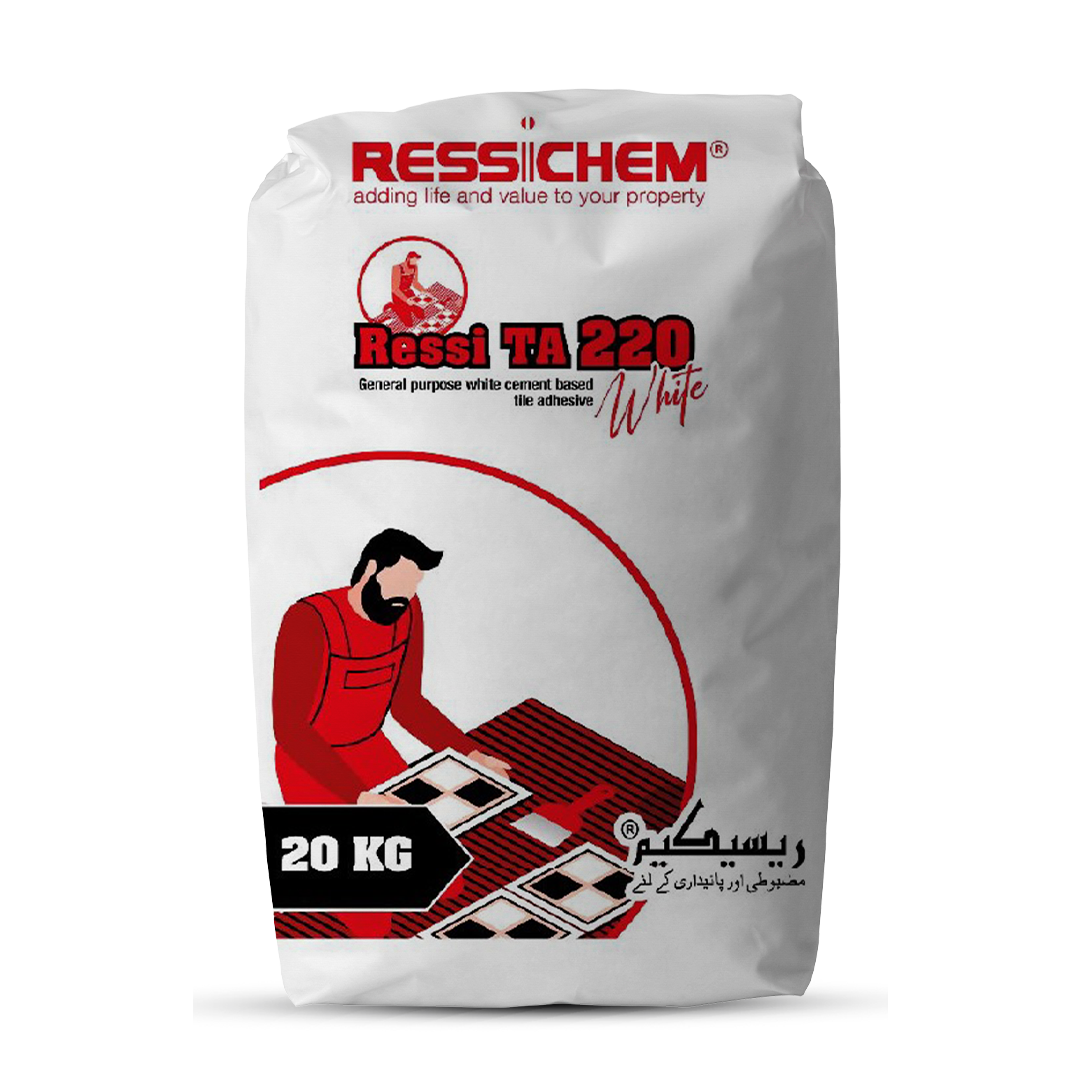Ressi TA 220 White Dry Premix White Cement  20KG Crack Resistant Better Bonding in Pakistan