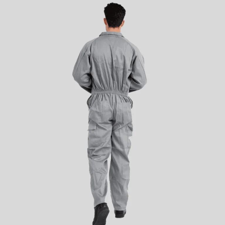 Economical Low Price Industrial Coverall Uniform Without Tape Gray 100 Percent Cotton 200 GSM in Pakistan