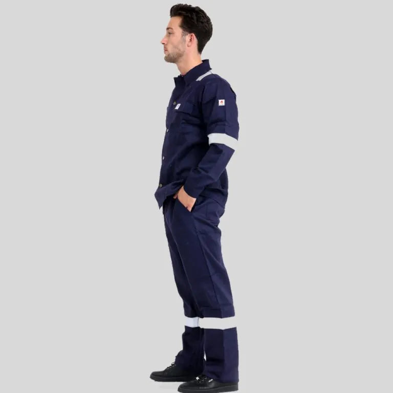 Fire Retardant Industrial Uniform Pant Shirt Royal Blue 100 Percent Cotton Double Stitched Multiple Functional Pockets in Pakistan