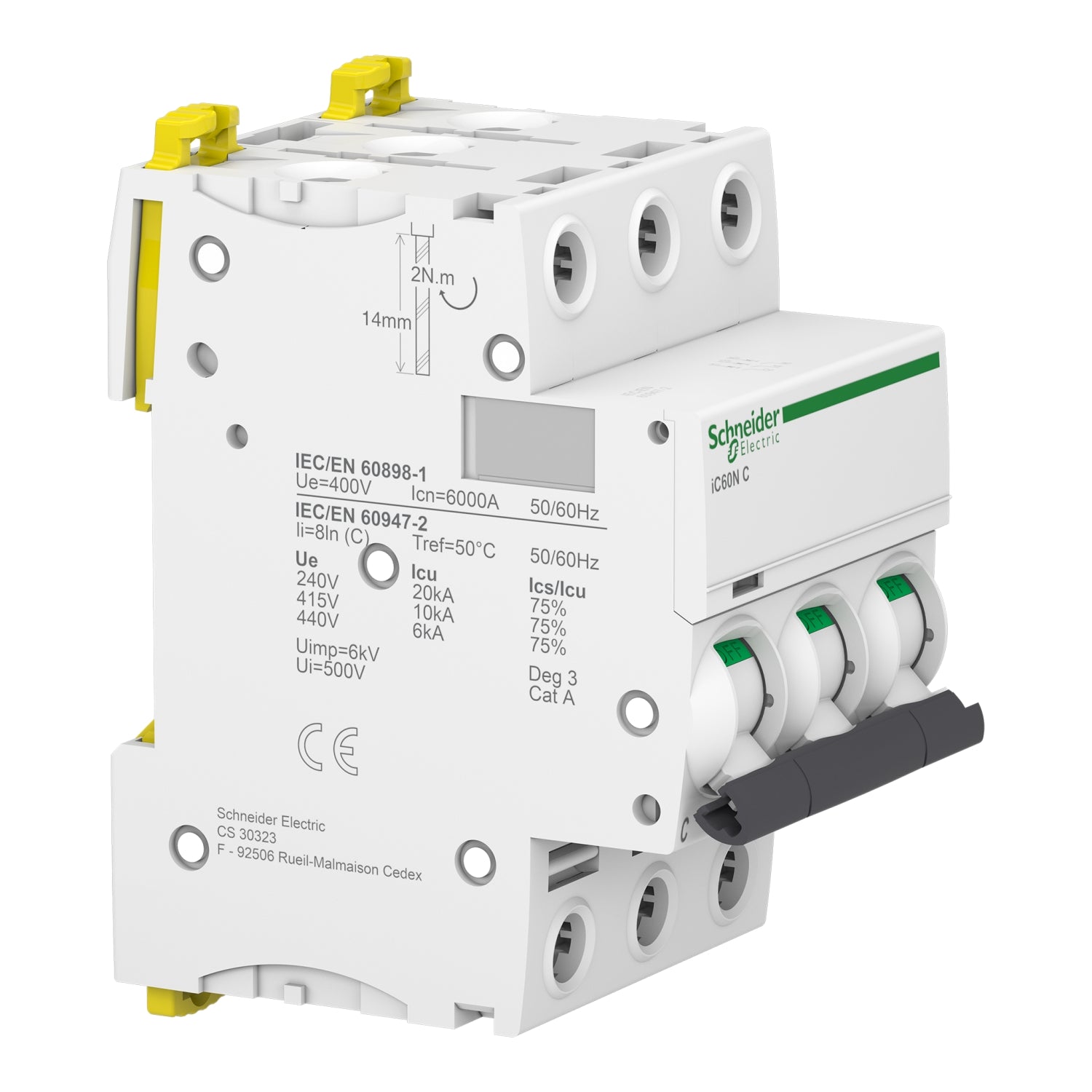 Schneider Electric Miniature Circuit Breaker Acti9 iC60N C Curve 3P 6 & 10 Amps 10 kA in Pakistan