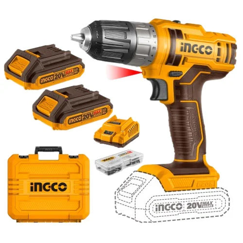 Industrial Cordless Drill Machine Ingco Lithium Ion 20 Volt Heavy Duty 1500 rpm in Pakistan