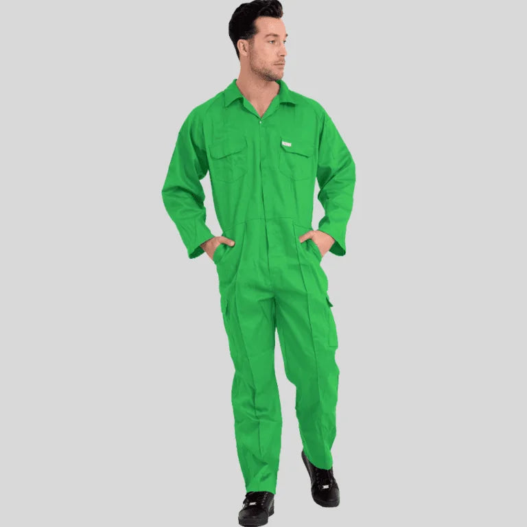 Economical Low Price Industrial Coverall Uniform Without Tape Green 100 Percent Cotton 200 GSM in Pakistan