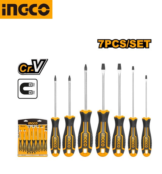 Screwdriver Set 7 Pcs CRV Industrial Ingco in Pakistan