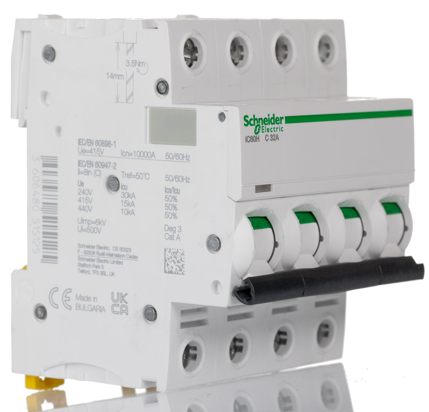 Schneider Electric Miniature Circuit Breaker Acti9 iC60N C Curve 4P 6 & 10 Amps 10 kA in Pakistan