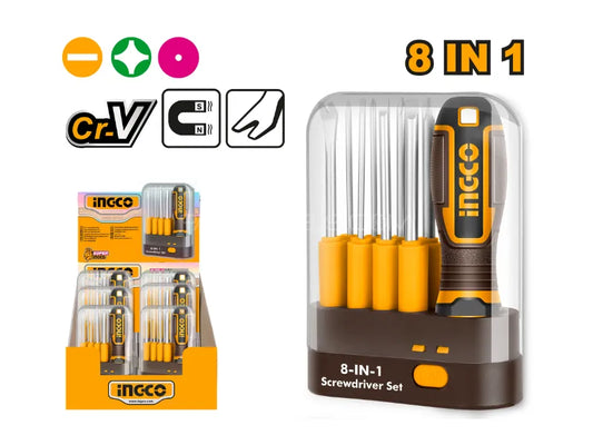 Screwdriver Set 9 Pcs Interchangeable Ingco in Pakistan