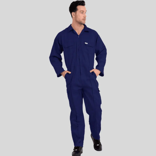 Economical Low Price Industrial Coverall Uniform Without Tape Royal Blue 100 Percent Cotton 200 GSM in Pakistan