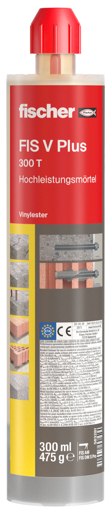 Fischer Injection Mortar FIS V Plus 300 T 300 ml Economical Cracked Concrete Mortar in Pakistan