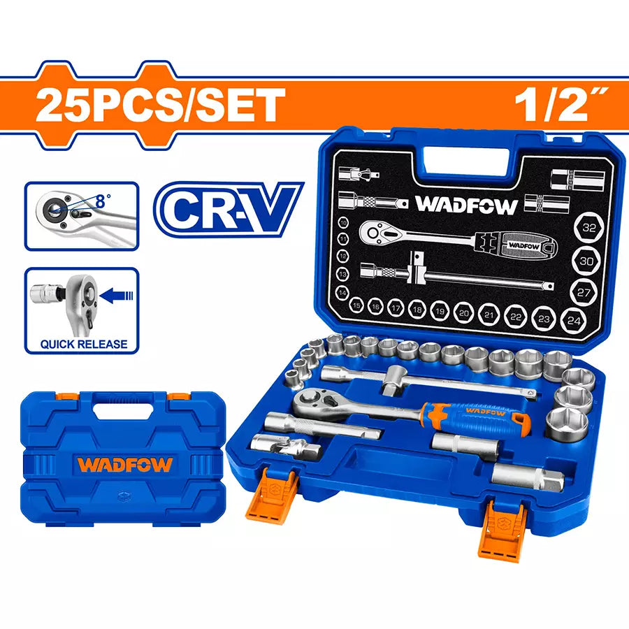 Socket Set 25 Pcs CRV Quick Release Wadfow in Pakistan – Pakistan Power ...
