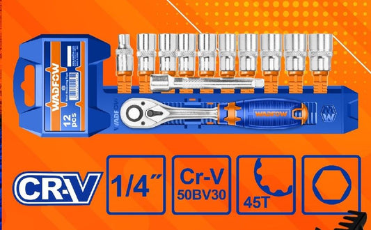 Socket Set 12 Pcs CRV Quick Release Wadfow in Pakistan