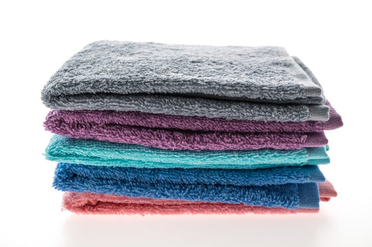 Face Towel Mix Four Color Bundle Beige Gray White Yellow Highly Absorbent Standard Size Thinner Quick Dry Towels in Pakistan