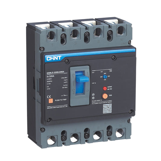 CHINT NXMLE Series Residual Current Circuit Breaker 3 Pole Heavy Duty Short circuit Under Voltage in Pakistan