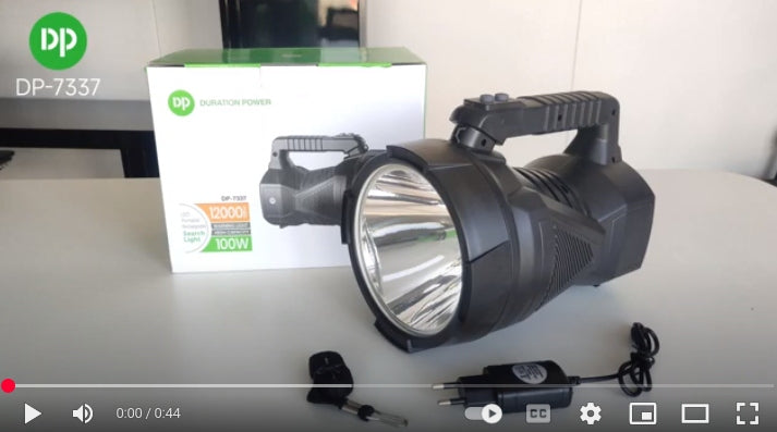 Load video: DP Light Handheld Rechargeable Powerful Led Searchlights Miner&#39;S Lamp