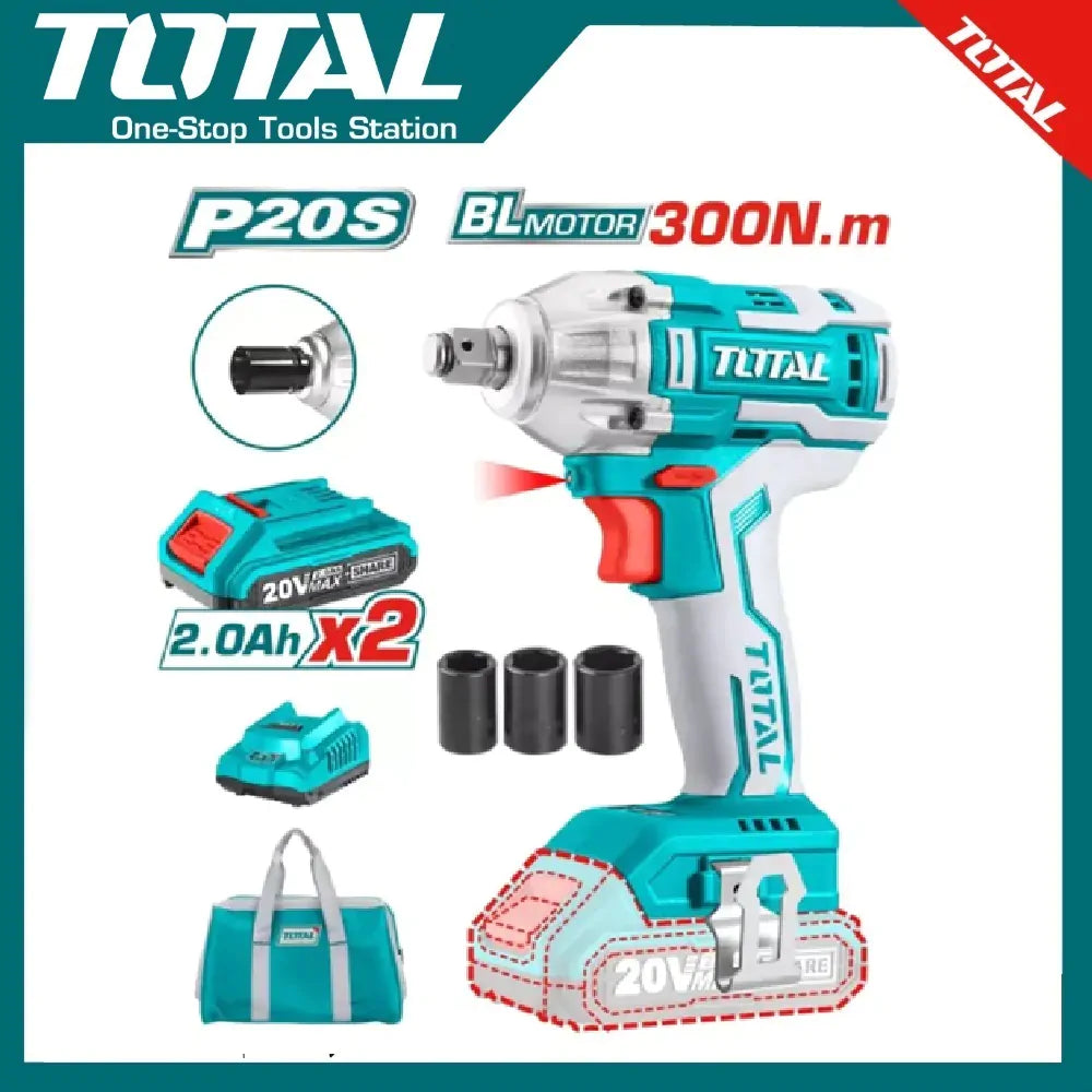 Total Lithium Ion Wrench Drill 20V 300 N.m 20V Lithium Ion 2.0Ah Batteries Industrial Heavy Duty in Pakistan