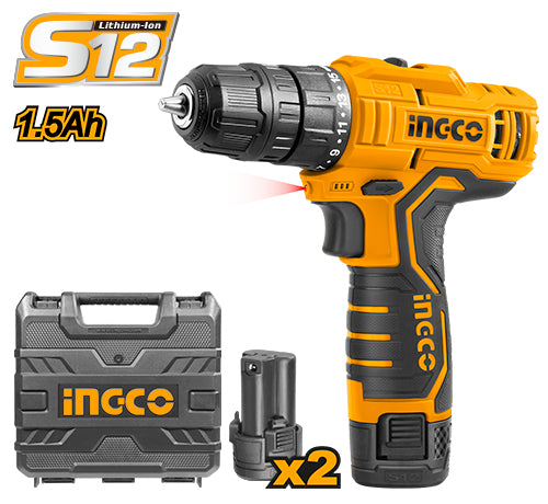 Ingco Lithium Ion Cordless Drill 12V Mechanical 2 Speed Gear Heavy Duty in Pakistan