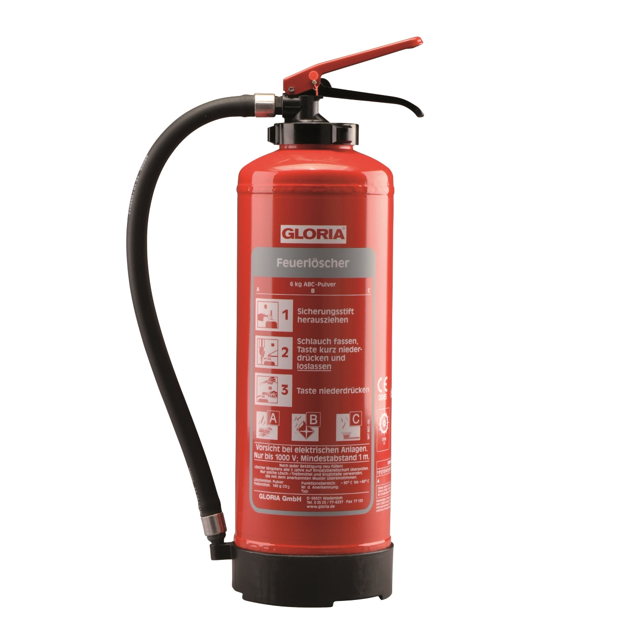 Gloria Germany Fire Extinguisher Dry Powder 6 kg Fires in Homes Vehicles Industries in Pakistan