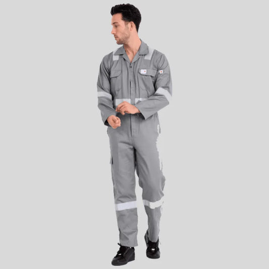 Fire Retardant Industrial Uniform Cotton Coverall Gray 100 Percent Cotton Maximum Visibility Safety in Pakistan