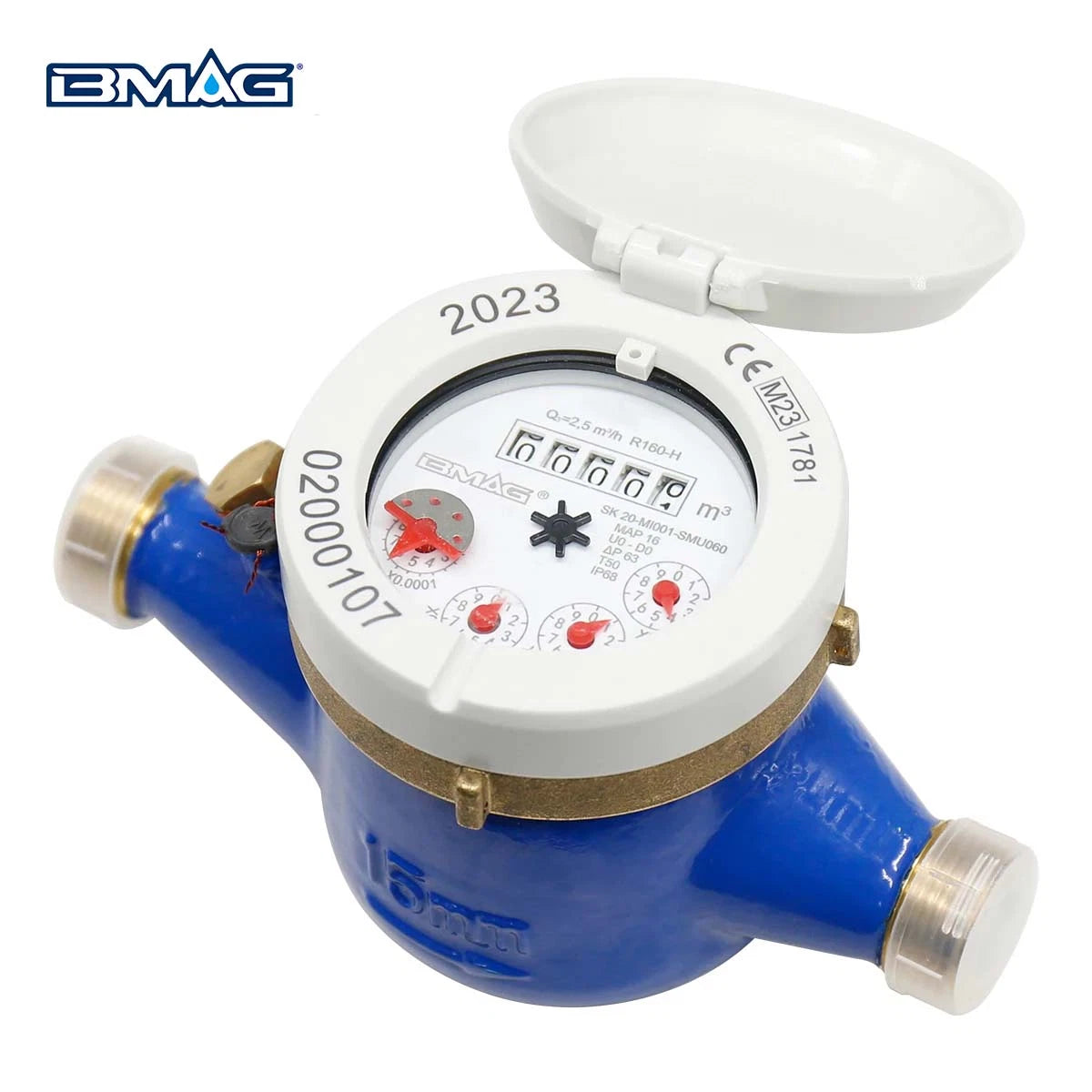BMAG Water Meter Residential Brass Body Cold Water Meter 3/4" Puna Inch Multi Jet with Filter in Pakistan