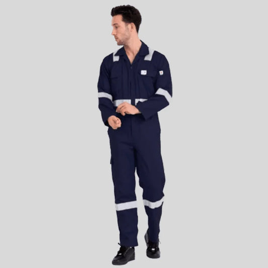 Fire Retardant Industrial Uniform Cotton Coverall Navy Blue 100 Percent Cotton Maximum Visibility Safety in Pakistan