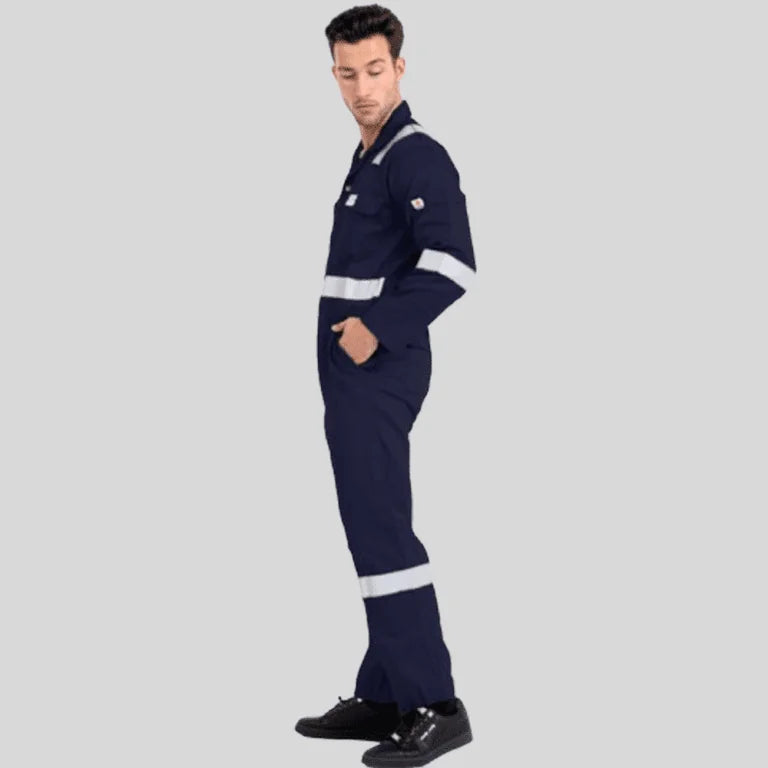 Fire Retardant Industrial Uniform Cotton Coverall Navy Blue 100 Percent Cotton Maximum Visibility Safety in Pakistan