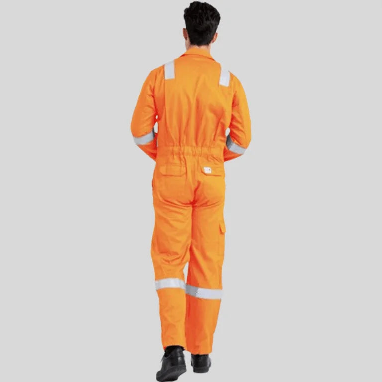 Fire Retardant Industrial Uniform Cotton Coverall Orange 100 Percent Cotton Maximum Visibility Safety in Pakistan