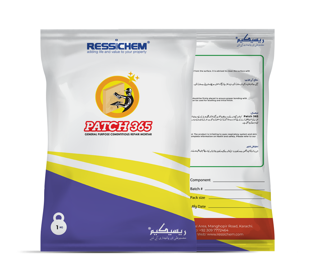 Patch 365 General Purpose Cementitious Repair Mortar 25 kg Old Deformed Plaster Works in Pakistan 