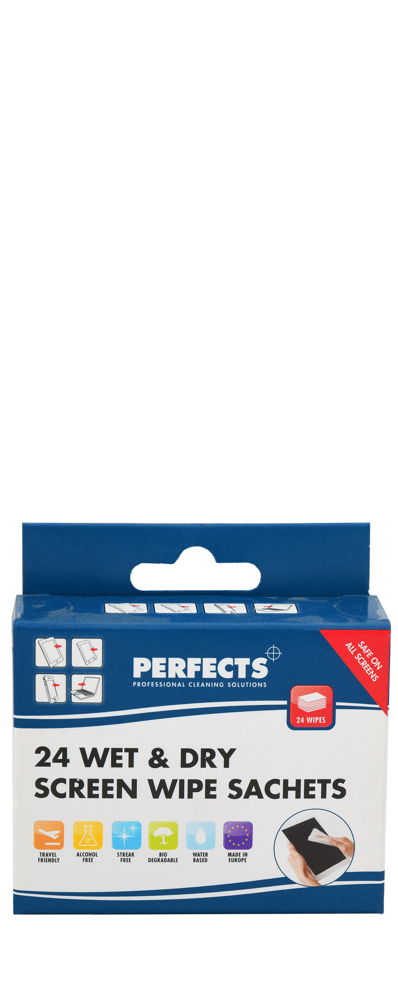 Perfects Wet Dry Screen Wipe Sachets Phones Tablets Laptops PC in Pakistan