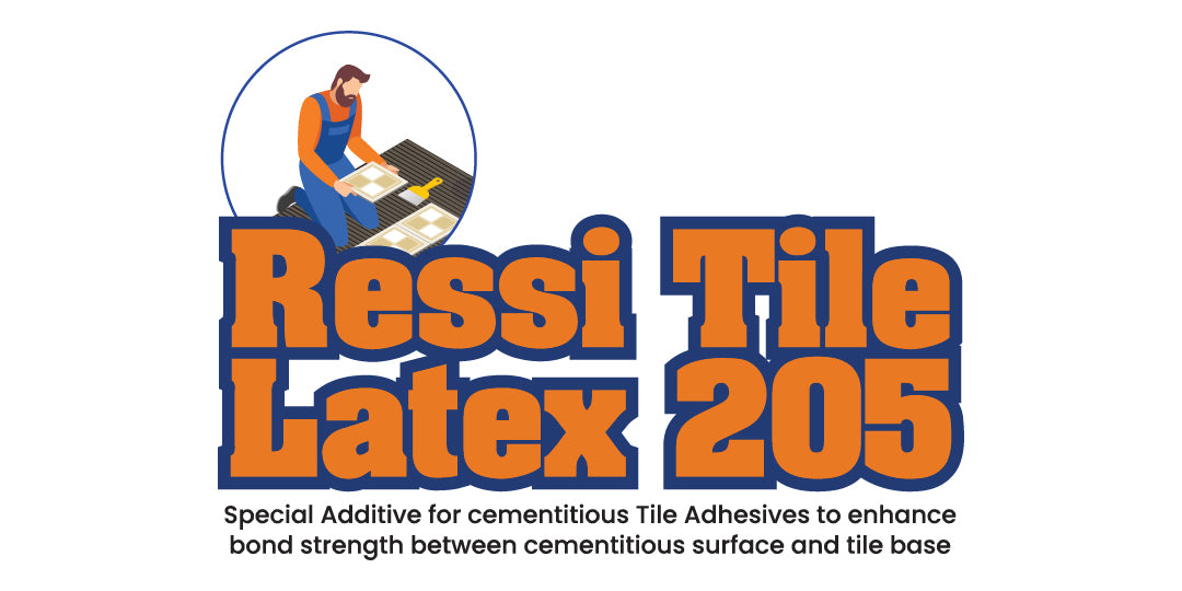 Ressi Tile Latex 205 Special Additive 1 Liter Cementitious Tile Adhesive Enhance Bond Surface Tile Base in Pakistan