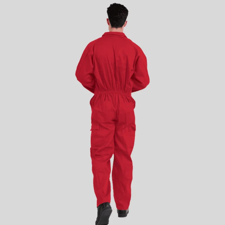 Economical Low Price Industrial Coverall Uniform Without Tape Red 100 Percent Cotton 200 GSM in Pakistan