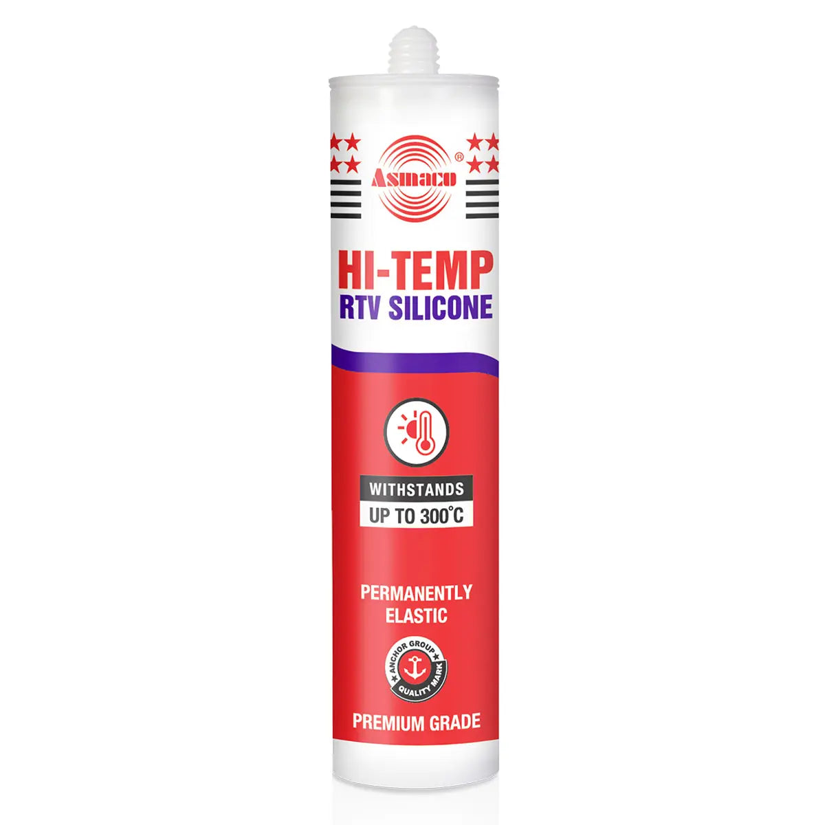 ASMACO Hi Temp RTV Silicone 300 Celsius 280 ml Durable Flexible Rubber Like Seal in Pakistan