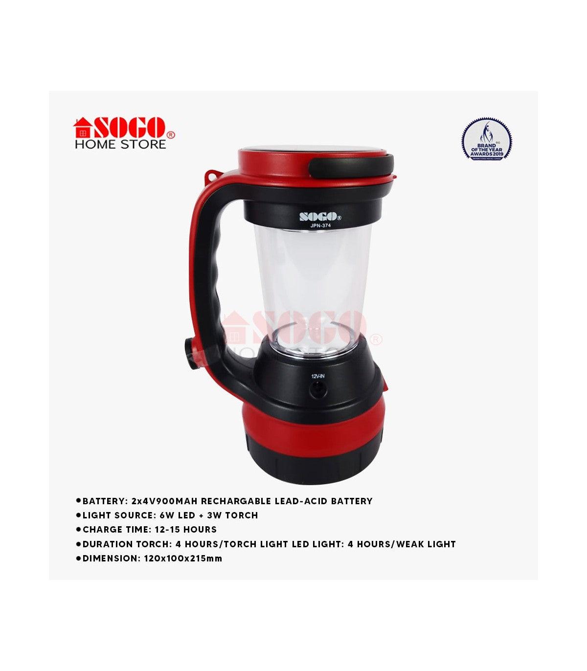 Sogo Rechargeable Solar Led Lantern Light and Torch JPN-374 in Pakistan - Pakistan Power Tool 