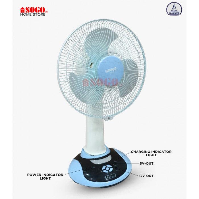 Sogo Rechargeable Table Desk Fan JPN-630 in Pakistan - Pakistan Power Tool 