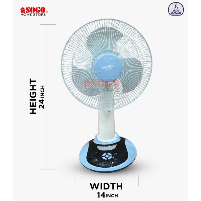 Sogo Rechargeable Table Desk Fan JPN-630 in Pakistan - Pakistan Power Tool 