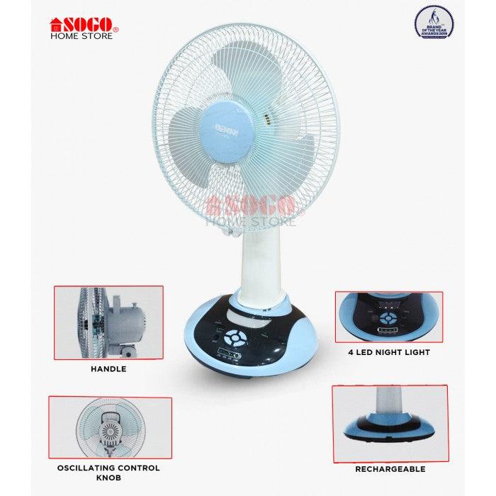 Sogo Rechargeable Table Desk Fan JPN-630 in Pakistan - Pakistan Power Tool 