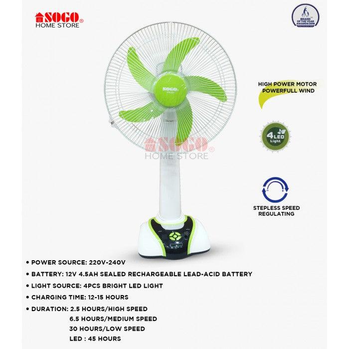 Sogo Rechargeable Table Desk Fan JPN 631 in Pakistan - Pakistan Power Tool 