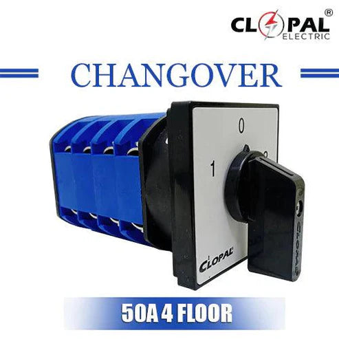Clopal 50Amp 2 Meters Phase Neutral Rotary Changeover Switche Large 8 Terminals in Pakistan